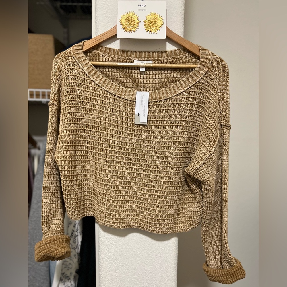 BP Textured Crop Top Sweater